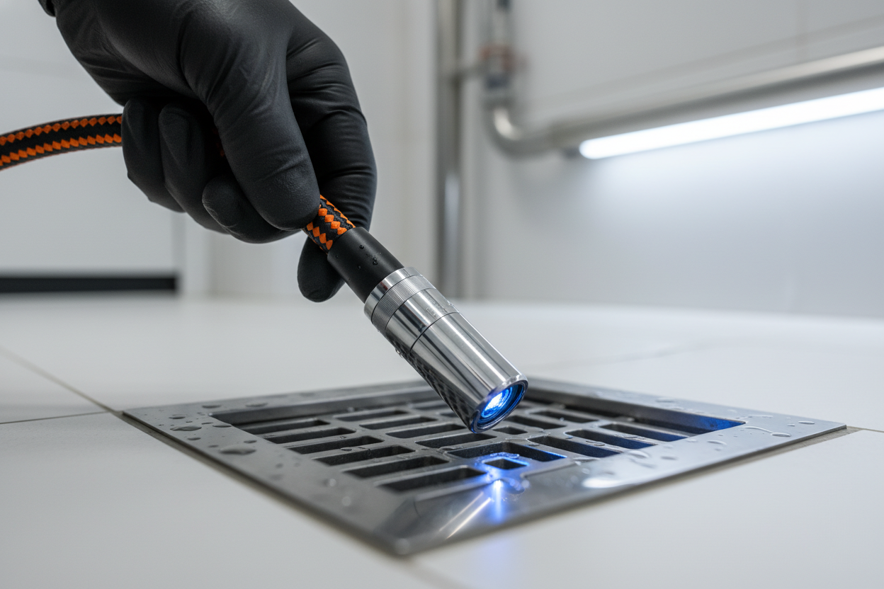 Satisfied homeowner with professional plumber